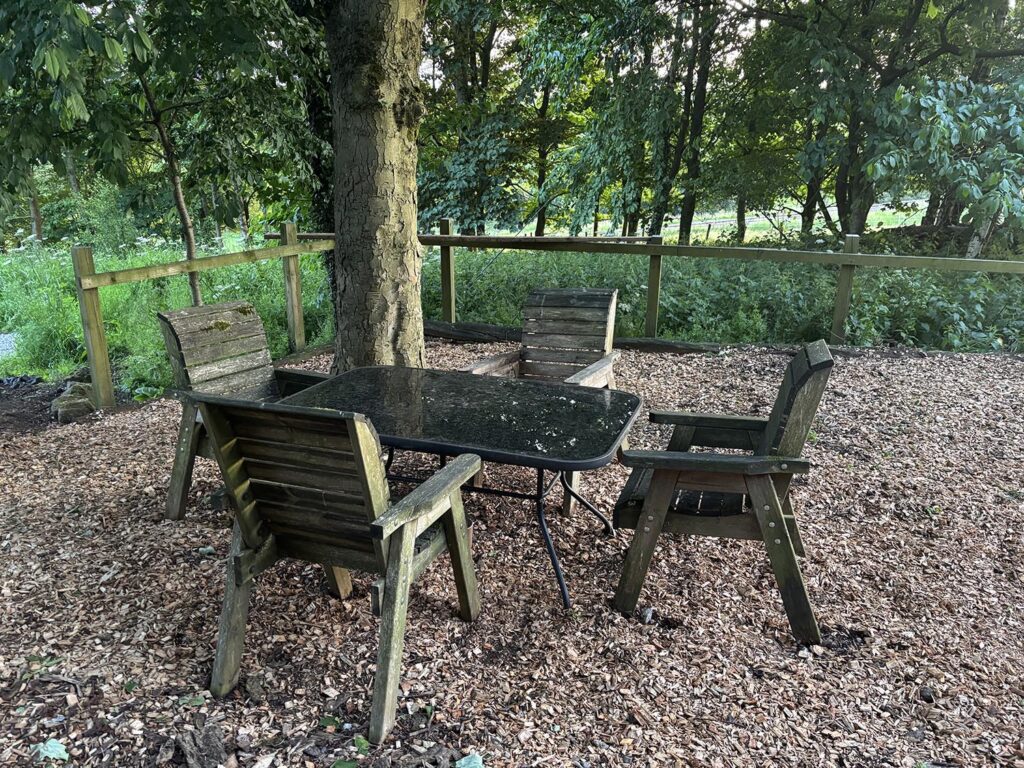 The Scantling, Ellergill House Barn Holiday Cottage Embsay, outside seating area